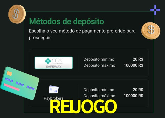 O cassino REIJOGO oferece uma grande variedade de métodos de pagamento
